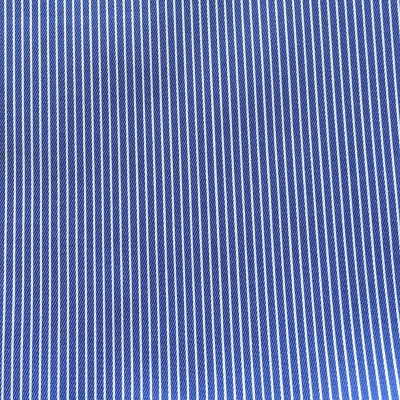 Navy Blue Pinstripe Cotton Shirting
