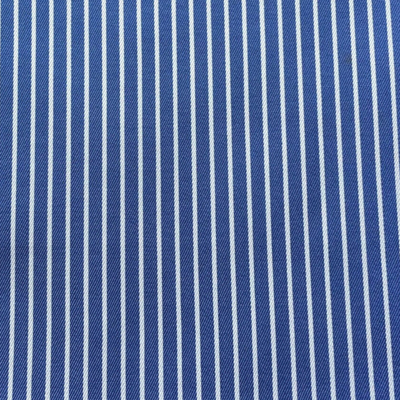 Navy Blue Pencil Stripe Cotton Shirting