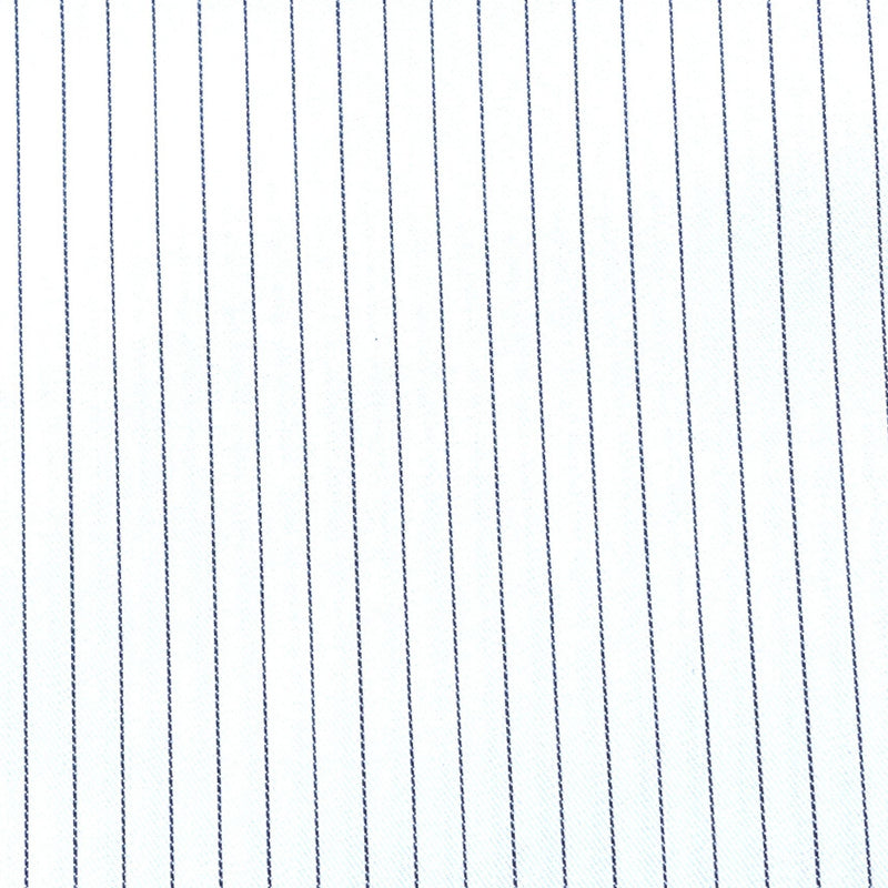 Navy Blue Pinstripe Cotton Shirting