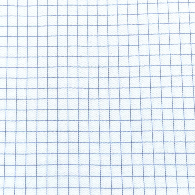 Blue Graph Checks Cotton Shirting