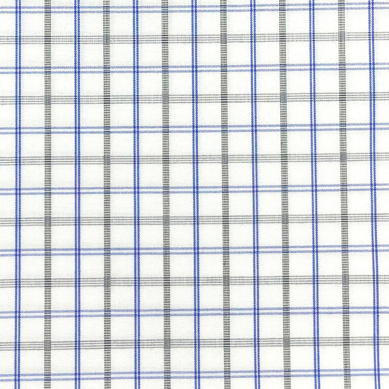 Blue/Black Plaid Cotton Shirting
