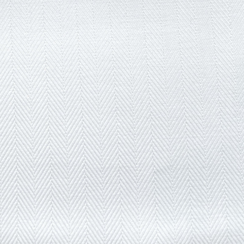 White Herringbone Cotton Blend Shirting
