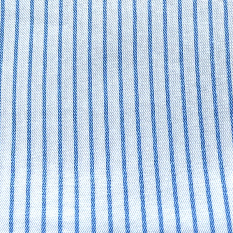 Blue Pencil Stripe Cotton Blend Shirting