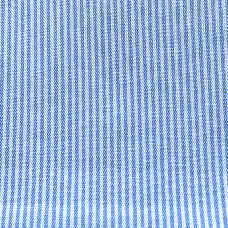 Blue Bengal Stripe Cotton Blend Shirting
