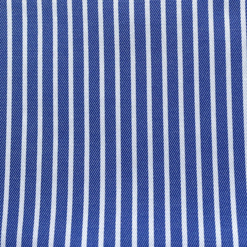 Cobalt Blue Thick Bengal Stripe Cotton Blend Shirting