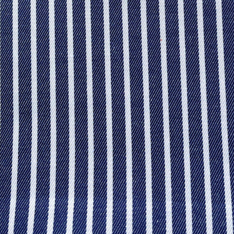 Navy Blue Thick Bengal Stripe Cotton Blend Shirting