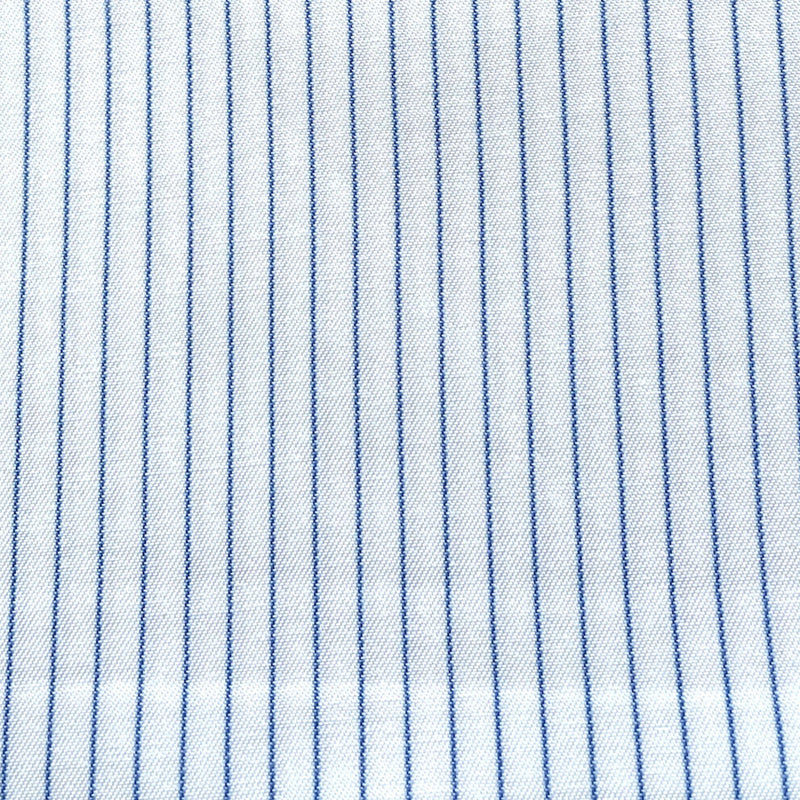 Blue Pinstripe Cotton Blend Shirting