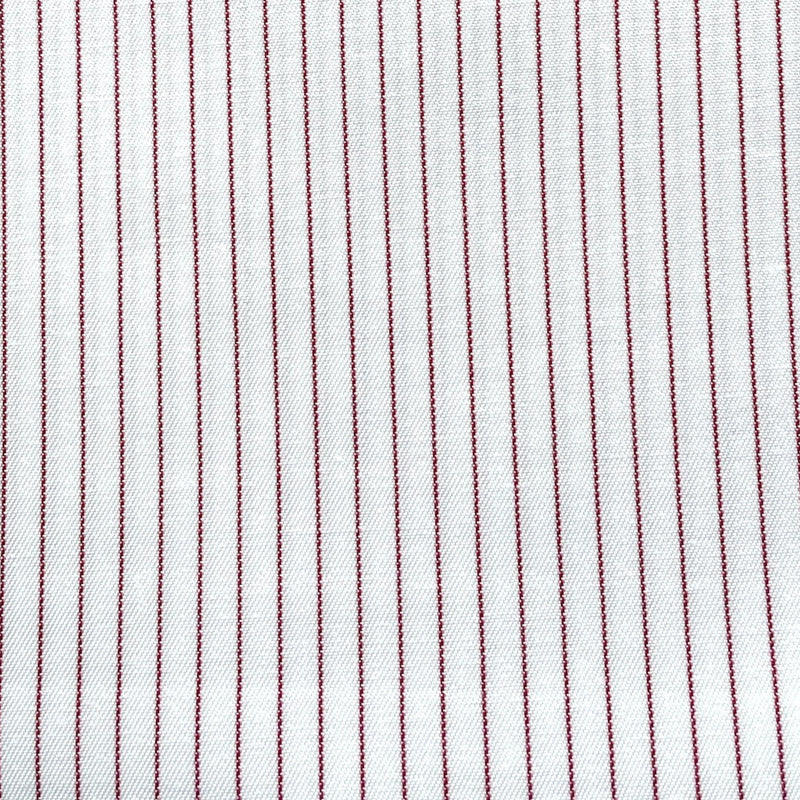 Red Pinstripe Cotton Blend Shirting