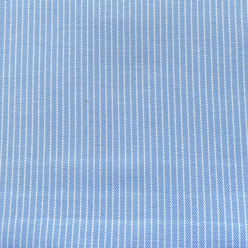 Blue/White Pinstripe Cotton Blend Shirting